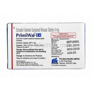 Primiwal E, Estradiol 4mg manufacturer