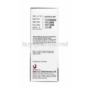 Delpoclav DS Oral Suspensionicon, Amoxycillin and Clavulanic Acid box side