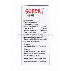 Soferi Drops, lemental Iron,  Folic Acid and Methylcobalamin composition