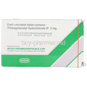 Bexol, Generic Trihexy,  Trihexyphenidyl Box Manufactuer Information