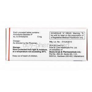 Amfirst, Amlodipine 5mg composition