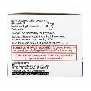 Zicla-M, Gliclazide and Metformin composition