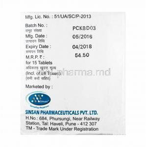 Sincal, Calcium and Vitamin D3 manufacturer