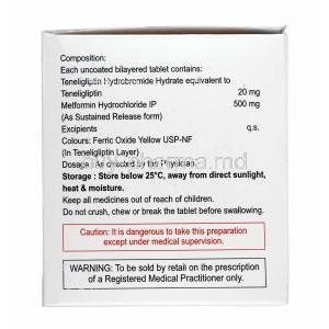 Tenlip-M, Metformin and Teneligliptin composition