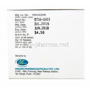 Glimfirst M, Glimepiride 1mg and Metformin box side