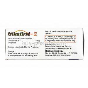 Glimfirst, Glimepiride 2mg composition