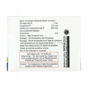 Glimfirst MV, Glimepiride 1mg, Metformin and Voglibose composition