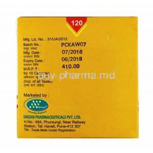 Obezita, Orlistat 120mg box side