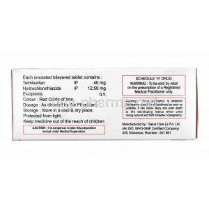 Telfirst-H, Telmisartan and Hydrochlorothiazide composition