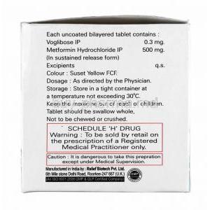 D-Bose-M, Metformin and Voglibose 0.3mg composition