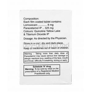 Lorna-P, Lornoxicam and Paracetamol composition