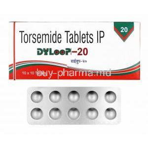Dyloop, Torasemide 20mg box and tablets
