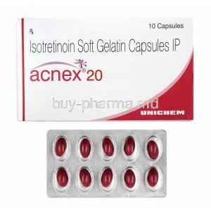 Acnex, Isotretinoin 20mg box and capsules