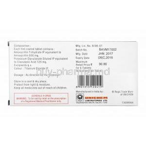 Ampoxin-CV, Amoxycillin and Clavulanic Acid 625mg manufacturer