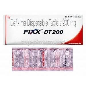 FIXX, Cefixime 200mg box and tablets
