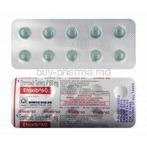 Etoxib, Etoricoxib 60mg tablets