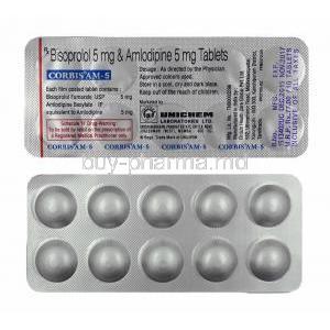 Corbis AM, Amlodipine and Bisoprolol 5mg tablets