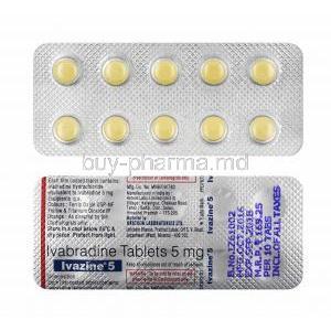 Ivazine, Ivabradine 5mg tablets back