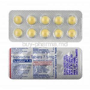 Ivazine, Ivabradine 7.5mg tablets back