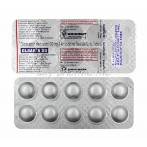 Olsar-A, Olmesartan 20mg and Amlodipine tablets