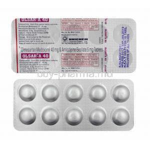 Olsar-A, Olmesartan 40mg and Amlodipine tablets