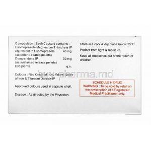 Izra-D, Domperidone and Esomeprazole 40mg composition