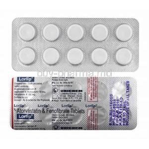 Lorlip, Atorvastatin and Fenofibrate tablets