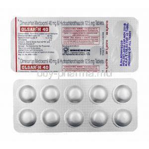 Olsar-H, Hydrochlorothiazide and Olmesartan 40mg tablets