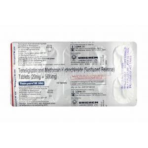 Tenepure-M, Metformin 500mg and Teneligliptin tablets back