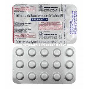 Telsar H, Telmisartan 40mg and Hydrochlorothiazide tablets