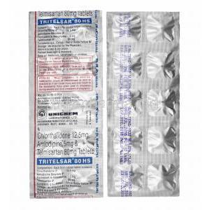 Tritelsar HS, Telmisartan 80mg,  Amlodipine and Chlorthalidone tablets