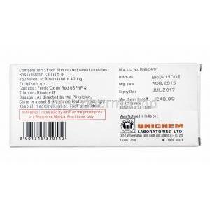 Rostar, Rosuvastatin 40mg manufacturer