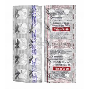 Telsar A, Telmisartan 80mg and Amlodipine tablets