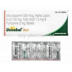 Unicobal Plus, Alpha Lipoic Acid/ Folic Acid/ Mecobalamin/ Pyridoxine
