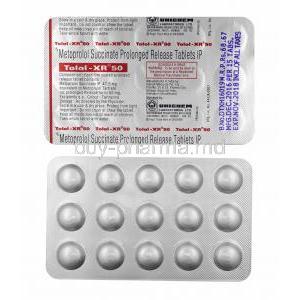 Tolol -XR, Metoprolol Succinate 50mg tablets