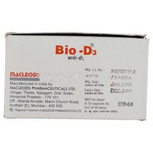 Bio D3, Calcitriol manufacturer information