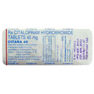 Citara, Generic  Celexa,  Citalopram 40 Mg Packaging