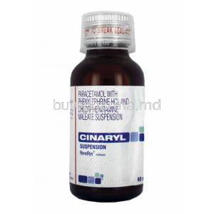 Cinaryl Suspension, Chlorpheniramine Maleate, Paracetamol and Phenylephrine 60ml bottle