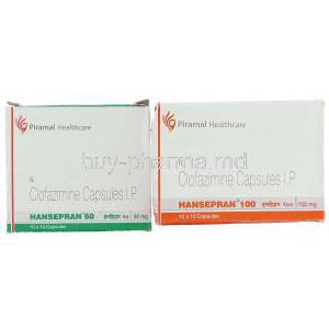 Hansepran, Generic  Lamprene,  Clofazimine  50 Mg 100 Mg Box