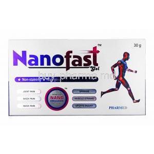 Nanofast Gel, Diclofenac Sodium, Methyl Salicylate, Menthol and Absolute Alcohol box back