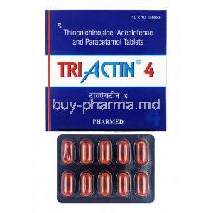 Triactin, Thiocolchicoside/ Aceclofenac/ Paracetamol