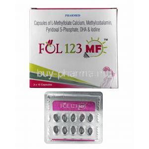 Fol 123 MF, L-Methylfolate Calcium/ Methylcobalamin/ Pyridoxal 5-Phosphate/ DHA/ Iodine