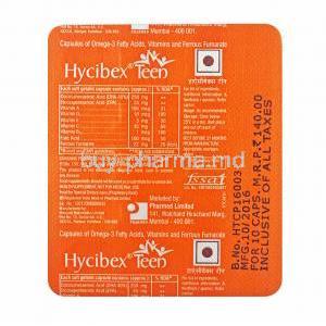 Hycibex Teen capsules back