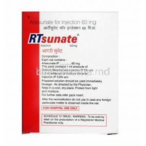 RTsunate Injection. Artesunate 60mg composition