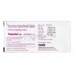 Tolpidol, Tolperisone 150mg manufacturer