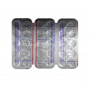 Neopride, Levosulpiride, 25 mg,Tablet, sheet information