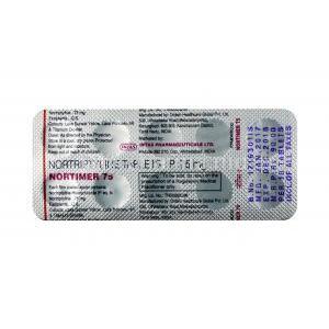 Nortimer,Nortriptyline,75 mg,Tablet,sheet information
