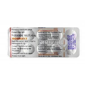 Norwayz,Idebenone, 45 mg,Tablet, sheet information