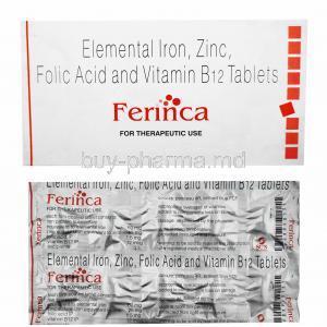 Ferinca, Iron/ Zinc/ Folic Acid/ Vitamin B12