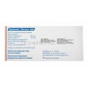 Encorate Chrono, Sodium Valproate 200mg and  Valproic Acid 87mg composition